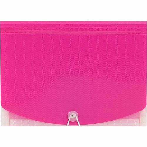 Smead Letter Expanding File 8 1/2" x 11" - 7 Pocket(s) - 6 Divider(s) - Pink, Clear - 1 Each (70874)