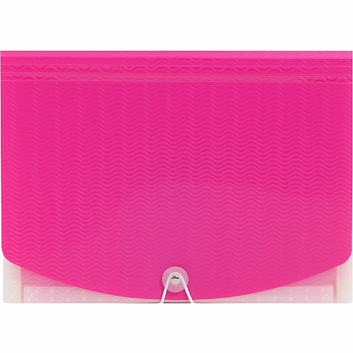 Smead Letter Expanding File 8 1/2" x 11" - 7 Pocket(s) - 6 Divider(s) - Pink, Clear - 1 Each (70874)