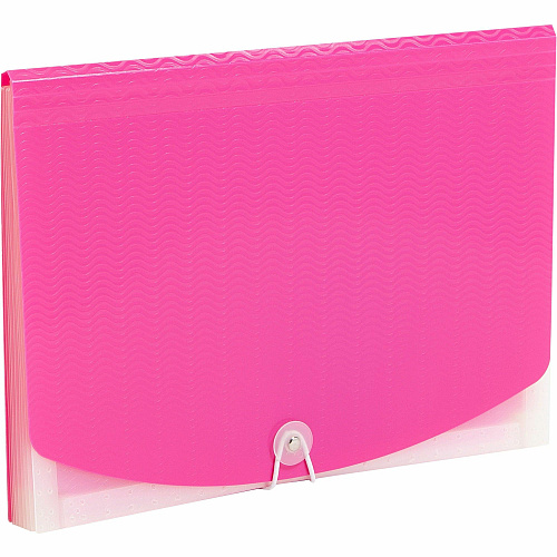 Smead Letter Expanding File 8 1/2" x 11" - 7 Pocket(s) - 6 Divider(s) - Pink, Clear - 1 Each (70874)