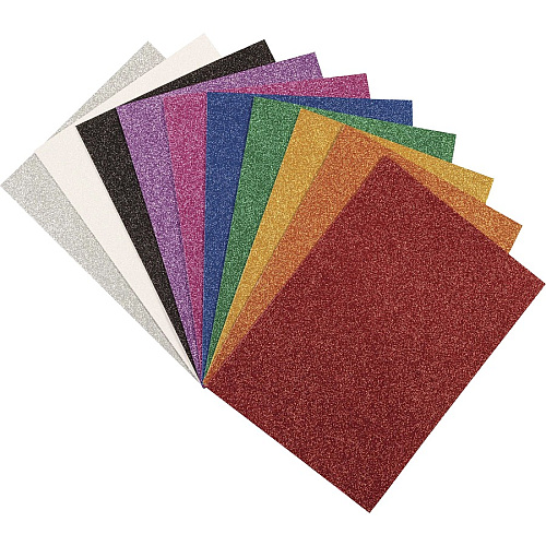 Creativity Street Wonderfoam Glitter Sheets Art Project, Craft Project - Recommended For 3 Year - 10 Piece(s) - 11.70" Height x 8.25" Width - Multicolor - Foam - 10 / Set (4344)