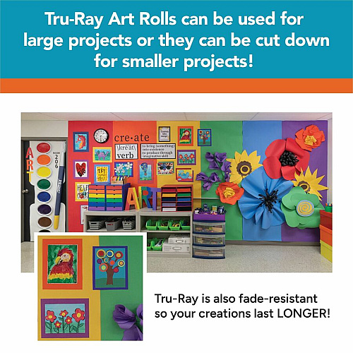 Tru-Ray Construction Paper Art Roll Art Project, Mural, Banner - 36" Width x 500 ft Length - Sky Blue - Sulphite - 1 Roll (P100595)