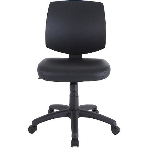 Lorell Task Chair Polyvinyl Chloride (PVC) Seat Material - Polyvinyl Chloride (PVC) Back Material - 5-star Base - Black - 1 Each (LLR84877)