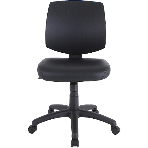 Lorell Task Chair Polyvinyl Chloride (PVC) Seat Material - Polyvinyl Chloride (PVC) Back Material - 5-star Base - Black - 1 Each (LLR84877)