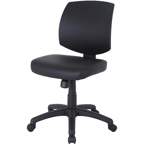 Lorell Task Chair Polyvinyl Chloride (PVC) Seat Material - Polyvinyl Chloride (PVC) Back Material - 5-star Base - Black - 1 Each (LLR84877)