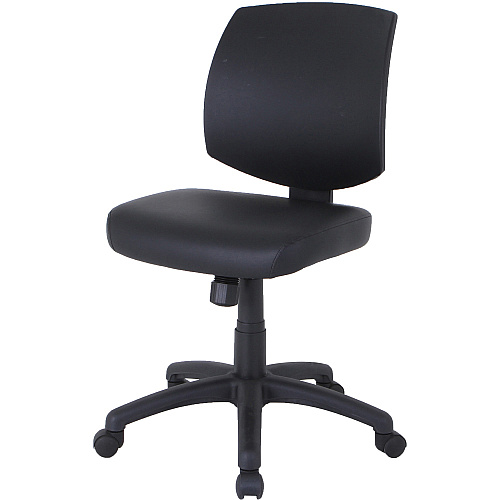 Lorell Task Chair Polyvinyl Chloride (PVC) Seat Material - Polyvinyl Chloride (PVC) Back Material - 5-star Base - Black - 1 Each (LLR84877)