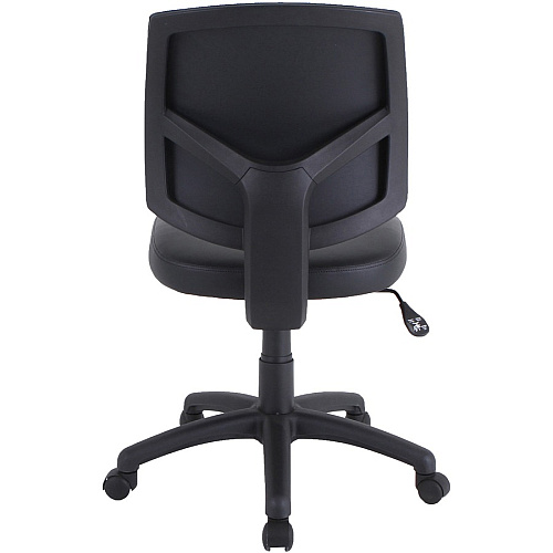 Lorell Task Chair Polyvinyl Chloride (PVC) Seat Material - Polyvinyl Chloride (PVC) Back Material - 5-star Base - Black - 1 Each (LLR84877)