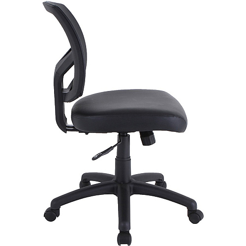 Lorell Task Chair Polyvinyl Chloride (PVC) Seat Material - Polyvinyl Chloride (PVC) Back Material - 5-star Base - Black - 1 Each (LLR84877)