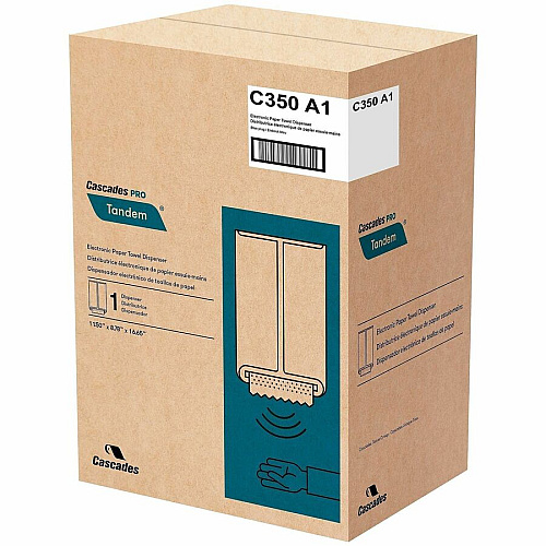 Cascades PRO Tandem Touchless Electronic Towel Dispenser, PRO, Gray Roll Dispenser - 16.6" Height x 11.5" Width - Plastic - Gray - Touch-free, Jam Resistant - 1 Each (C350)
