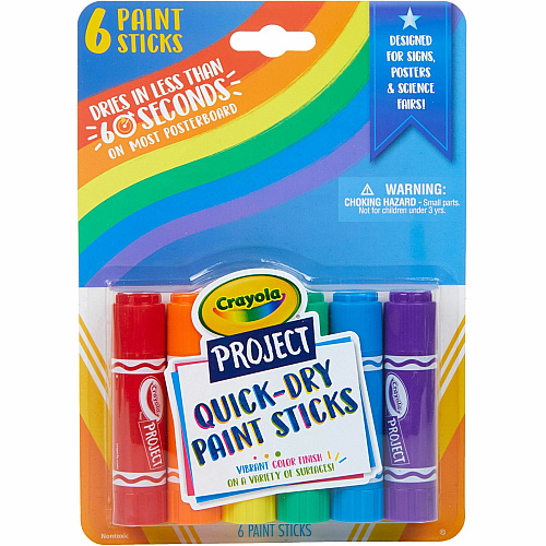 Crayola Project Quick-Dry Paint Sticks Assorted - 6 / Pack (541070)