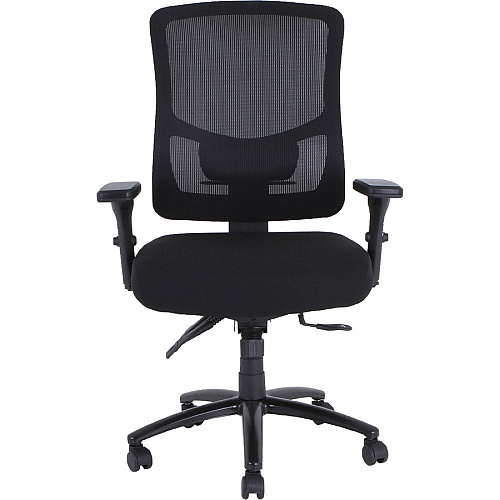 Lorell Big & Tall Mesh Back Office Chair Fabric Seat Material - Black - Armrest - 1 Each (LLR40210)