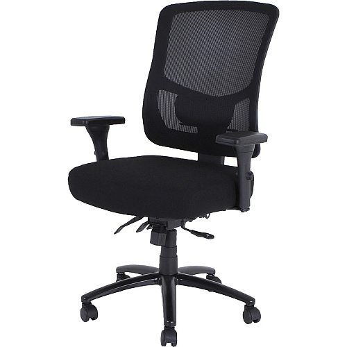 Lorell Big & Tall Mesh Back Office Chair Fabric Seat Material - Black - Armrest - 1 Each (LLR40210)