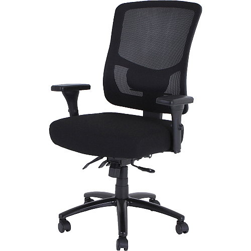 Lorell Big & Tall Mesh Back Office Chair Fabric Seat Material - Black - Armrest - 1 Each (LLR40210)