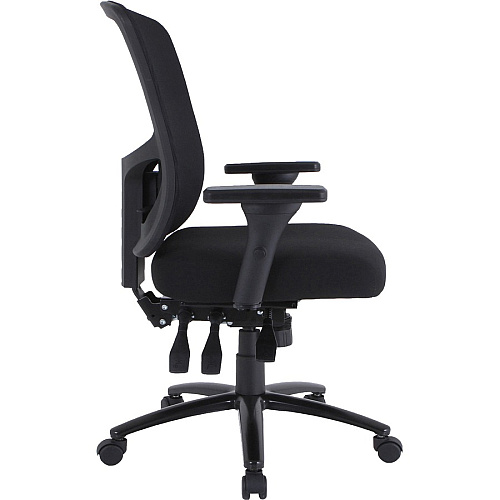 Lorell Big & Tall Mesh Back Office Chair Fabric Seat Material - Black - Armrest - 1 Each (LLR40210)