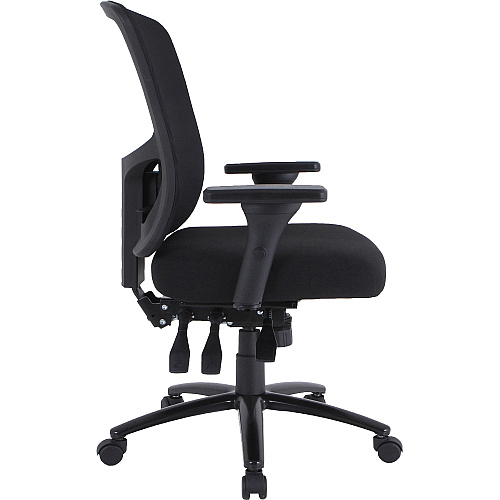 Lorell Big & Tall Mesh Back Office Chair Fabric Seat Material - Black - Armrest - 1 Each (LLR40210)