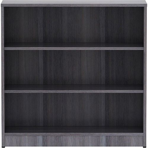 Lorell Laminate Bookcase 36" Width x 12" Depth x 36" Height - 3 x Shelf(ves) - Sturdy, Laminated, Contemporary Style, Square Edge, Adjustable Feet - Weathered Charcoal - Medium Density Fiberboard (MDF) - Assembly Required (LLR69626)