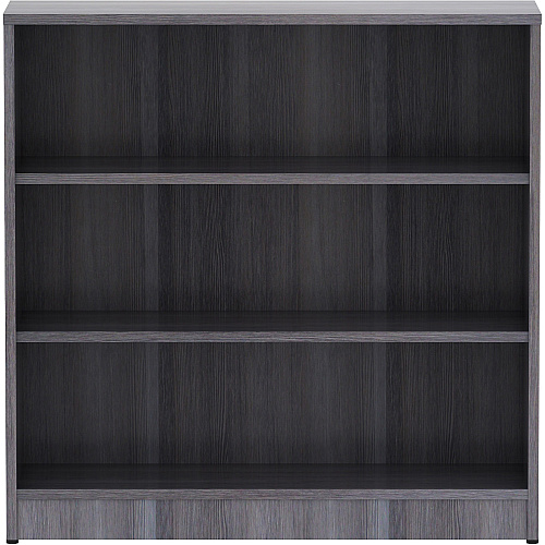 Lorell Laminate Bookcase 36" Width x 12" Depth x 36" Height - 3 x Shelf(ves) - Sturdy, Laminated, Contemporary Style, Square Edge, Adjustable Feet - Weathered Charcoal - Medium Density Fiberboard (MDF) - Assembly Required (LLR69626)