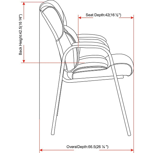 Lorell Low-back Cushioned Guest Chair Black Seat Color - Bonded Leather Seat Material - Black Back Color - Bonded Leather Back Material - Powder Coated Frame Color - Steel Frame Material - High Back - Four-legged Base - Armrest - 1 Each (LLR67002)