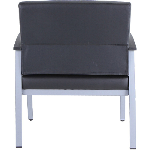 Lorell Healthcare Reception Big & Tall Antimicrobial Guest Chair Vinyl Seat Material - Vinyl Back Material - Powder Coated Silver Frame Color - Steel Frame Material - Four-legged Base - Black, Silver - Armrest - 1 Each (LLR67001)