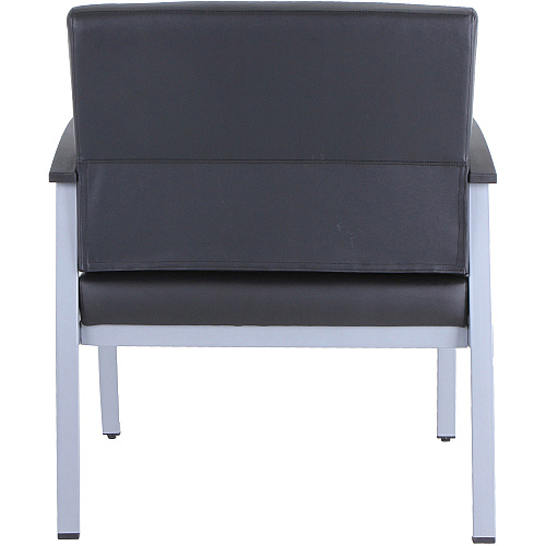 Lorell Healthcare Reception Big & Tall Antimicrobial Guest Chair Vinyl Seat Material - Vinyl Back Material - Powder Coated Silver Frame Color - Steel Frame Material - Four-legged Base - Black, Silver - Armrest - 1 Each (LLR67001)