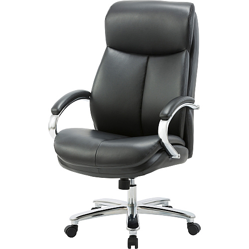 Lorell Big & Tall High-Back Chair Bonded Leather Seat Material - Black Back Color - Bonded Leather Back Material - High Back - Black - Armrest - 1 Each (LLR67004)