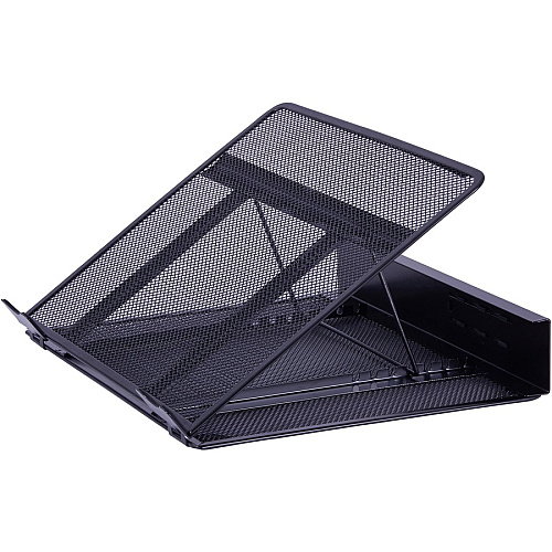 Lorell Mesh Laptop Stand 3.50" Height x 13" Width x 11.50" Depth - Desktop - Steel, Metal - Black (LLR80620)