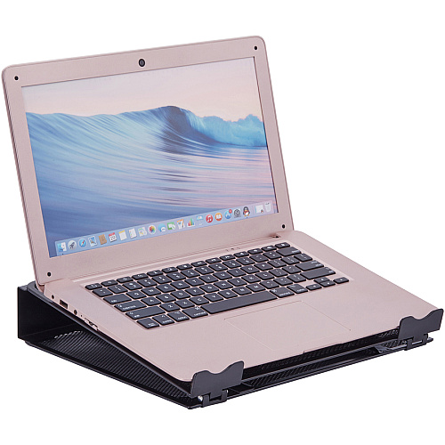Lorell Mesh Laptop Stand 3.50" Height x 13" Width x 11.50" Depth - Desktop - Steel, Metal - Black (LLR80620)