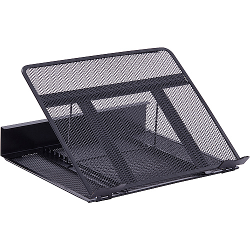 Lorell Mesh Laptop Stand 3.50" Height x 13" Width x 11.50" Depth - Desktop - Steel, Metal - Black (LLR80620)