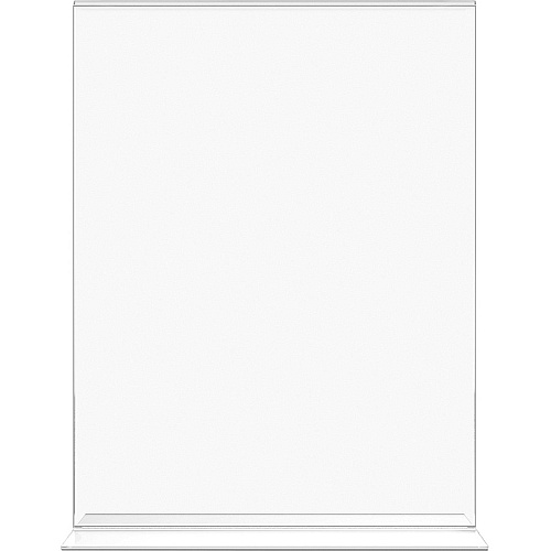 Lorell T-base Standing Sign Holders Support 8.50" x 11" Media - Acrylic - Clear - 2 / Pack (LLR49207)