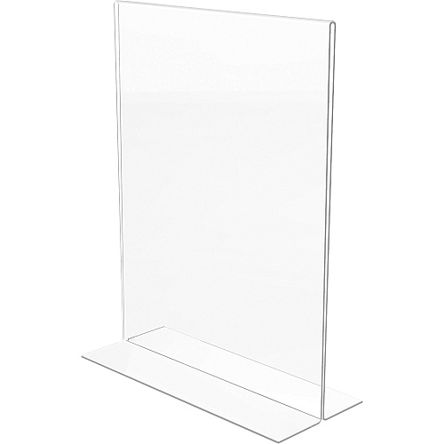 Lorell T-base Standing Sign Holders Support 8.50" x 11" Media - Acrylic - Clear - 2 / Pack (LLR49207)