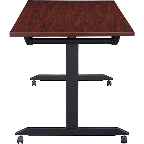 Lorell Mobile Folding Training Table Rectangle Top - Powder Coated Base - 200 lb Capacity - 63" Table Top Width - 29.50" Height x 63" Width x 29.50" Depth - Assembly Required - Brown - Laminate Top Material - 1 Each (LLR60740)