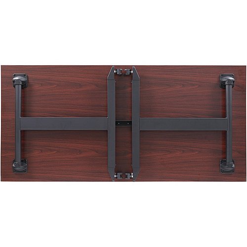 Lorell Mobile Folding Training Table Rectangle Top - Powder Coated Base - 200 lb Capacity - 63" Table Top Width - 29.50" Height x 63" Width x 29.50" Depth - Assembly Required - Brown - Laminate Top Material - 1 Each (LLR60740)