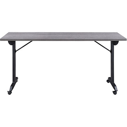 Lorell Mobile Folding Training Table Rectangle Top - Powder Coated Base - 200 lb Capacity - 63" Table Top Width - 29.50" Height x 63" Width x 24" Depth - Assembly Required - Weathered Charcoal - Laminate Top Material - 1 Each (LLR60736)