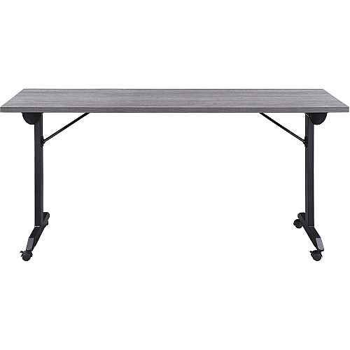 Lorell Mobile Folding Training Table Rectangle Top - Powder Coated Base - 200 lb Capacity - 63" Table Top Width - 29.50" Height x 63" Width x 24" Depth - Assembly Required - Weathered Charcoal - Laminate Top Material - 1 Each (LLR60736)