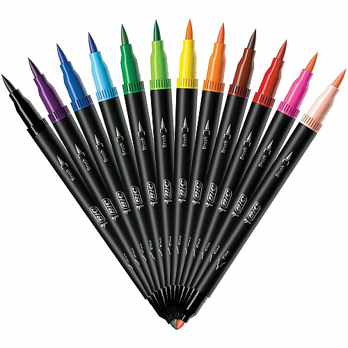 BIC Intensity Marker Assorted Ink - Water Based - 12 / Pack (FPINDP12AST)