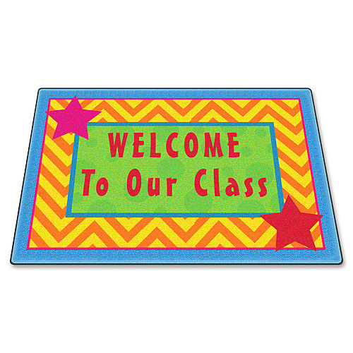 Flagship Carpets Silly Welcome Mat Seating Rug Floor Rug - 36" Length x 24" Width - Rectangle - Multicolor - Nylon - 1 Each (CE33208W)