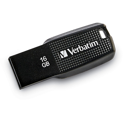Verbatim 16GB Ergo USB Flash Drive - Black 16 GB - USB 2.0 - Black - Lifetime Warranty - 1 Each (70875)