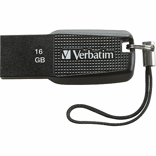 Verbatim 16GB Ergo USB Flash Drive - Black 16 GB - USB 2.0 - Black - Lifetime Warranty - 1 Each (70875)