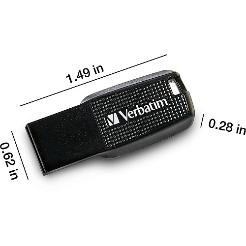 Verbatim 64GB Ergo USB Flash Drive - Black 64 GB - USB 2.0 - Black - Lifetime Warranty - 1 Each (70877)