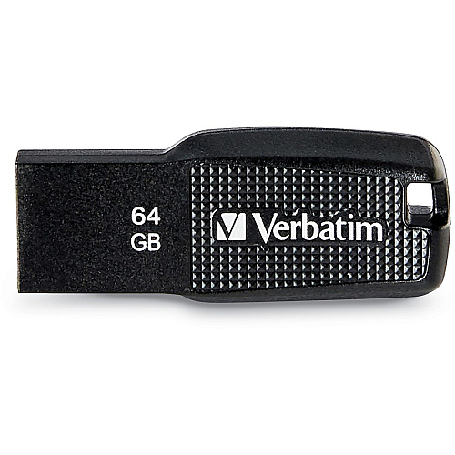 Verbatim 64GB Ergo USB Flash Drive - Black 64 GB - USB 2.0 - Black - Lifetime Warranty - 1 Each (70877)