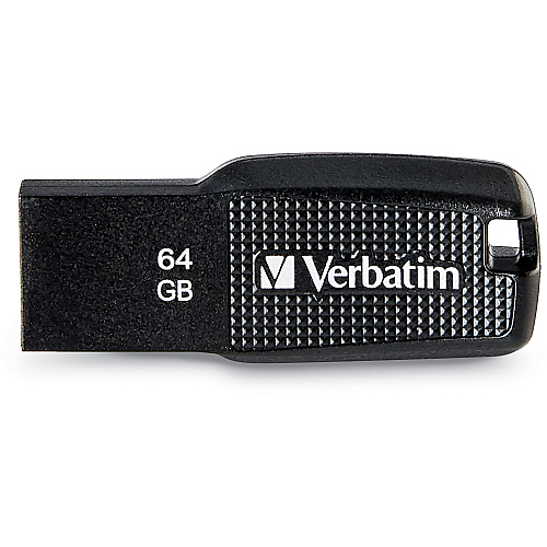 Verbatim 64GB Ergo USB Flash Drive - Black 64 GB - USB 2.0 - Black - Lifetime Warranty - 1 Each (70877)