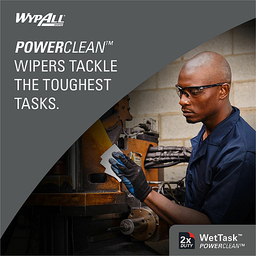 Wypall PowerClean WetTask Wipers for Disinfectants, Sanitizers & Solvents 12" Width x 6" Length - 140 Sheets/Roll - White - Hydroknit - 1 Rolls Per Bucket - 6 / Carton (06211)