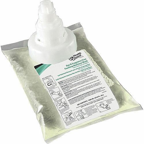 Health Guard Foaming Moisture Wash Dye & Fragrance Free Fragrance-free Scent - 1.06 quart - Soil Remover - Hand, Restroom, Office, Hospital, Hotel, Casino, Spa, Skin - Moisturizing - Pale Yellow - Dye-free - 4 / Carton (64331)