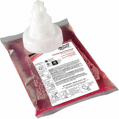 Health Guard Foaming Luxury Hand Soap Tropical Scent - 1.06 quart - Soil Remover - Hand, Restroom, Office, Hospital, College, University, Casino, Daycare, Stadium, Hotel, School - Rose - 4 / Carton (64431)