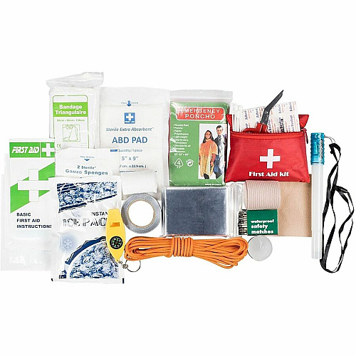 Life+Gear Survival/First Aid Kit Plastic, Fabric, Glass - Red - 2 (413820)