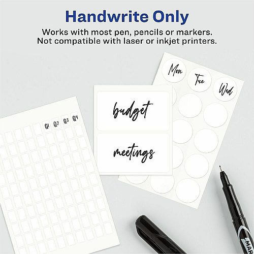 Avery&reg; White Multi-Use Labels 1/2" Widthss x 3/4" Length - Removable Adhesive - Rectangle - White - Paper - 25 / Sheet - 756 Total Sheets - 18900 Total Label(s) - 525/Pack - 1 Carton (06737)