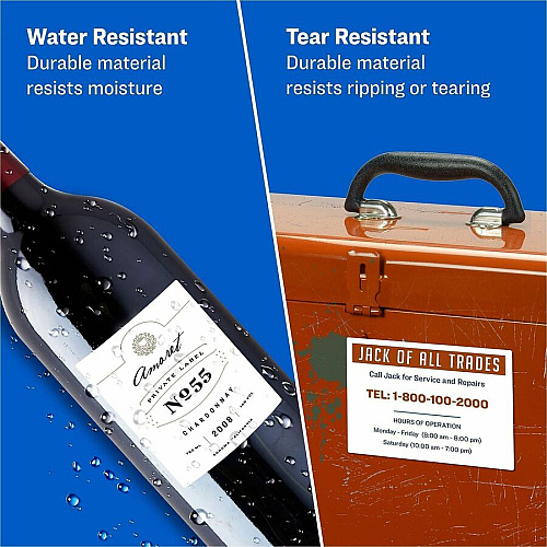 Avery&reg; Permanent Durable ID Labels with Sure Feed(R) Technology 1 1/4" Height x 1 3/4" Width - Permanent Adhesive - Square - Laser, Inkjet - Matte - White - Film - 32 / Sheet - 8 Total Sheets - 1280 Total Label(s) - 1 Carton (06791)