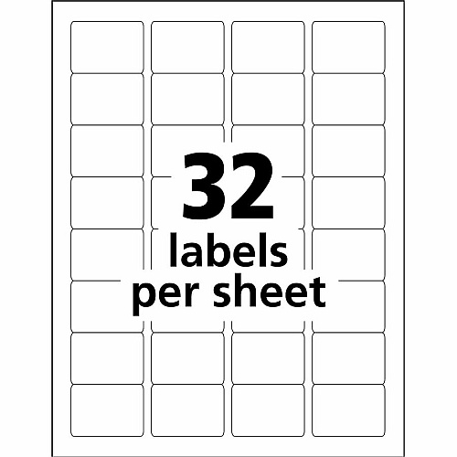 Avery&reg; Permanent Durable ID Labels with Sure Feed(R) Technology 1 1/4" Height x 1 3/4" Width - Permanent Adhesive - Square - Laser, Inkjet - Matte - White - Film - 32 / Sheet - 8 Total Sheets - 1280 Total Label(s) - 1 Carton (06791)