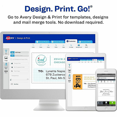 Avery&reg; Permanent Durable ID Labels with Sure Feed(R) Technology 1 1/4" Height x 1 3/4" Width - Permanent Adhesive - Square - Laser, Inkjet - Matte - White - Film - 32 / Sheet - 8 Total Sheets - 1280 Total Label(s) - 1 Carton (06791)