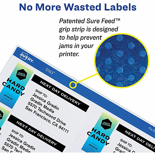 Avery&reg; Permanent Durable ID Labels with Sure Feed(R) Technology 2" Height x 2 5/8" Width - Permanent Adhesive - Rectangle - Laser, Inkjet - Matte - White - Film - 15 / Sheet - 8 Total Sheets - 600 Total Label(s) - 1 Carton (06793)