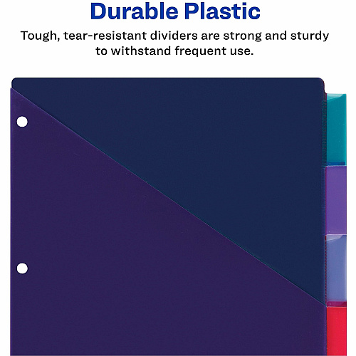 Avery&reg; Big Tab Tab Divider 5 x Divider(s) - 5 - 5 Tab(s)/Set - 9.3" Divider Width x 11.13" Divider Length - 3 Hole Punched - Multicolor Plastic Divider - Multicolor Plastic Tab(s) - 24 / Carton (11988)